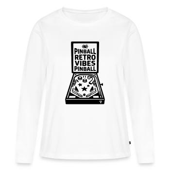 Pinball Retro Vibes - Women's Premium Organic Long Sleeve Shirt - white - Front - Julia (174cm)
