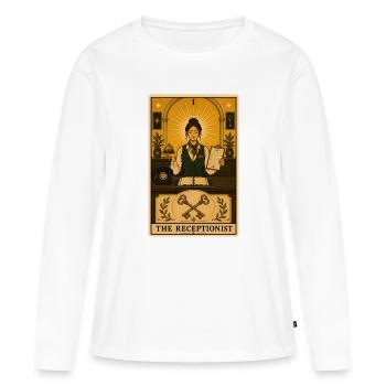 Receptionist | Reception Tarot - Women's Premium Organic Long Sleeve Shirt - white - Front - Julia (174cm)