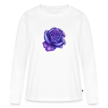 Lila Rose - Frauen Premium Bio Langarmshirt - Weiß - Vorne - Julia (174cm)