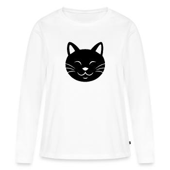 Chat Chats Chat Dame Chat Amoureux Chat Visage - T-shirt manches longues Premium bio Femme - blanc - Devant - Julia (174cm)