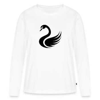 Schwan Schwäne - Frauen Premium Bio Langarmshirt - Weiß - Vorne - Julia (174cm)
