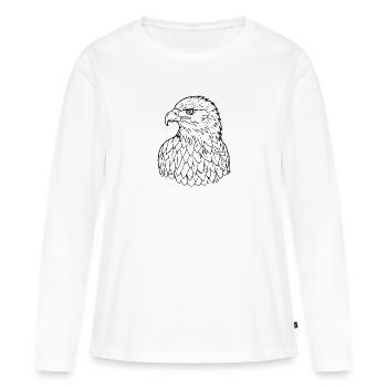 Aigle Tête d’aigle - T-shirt manches longues Premium bio Femme - blanc - Devant - Julia (174cm)