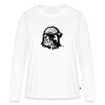 Aigle Tête d’aigle - T-shirt manches longues Premium bio Femme - blanc - Devant - Julia (174cm)