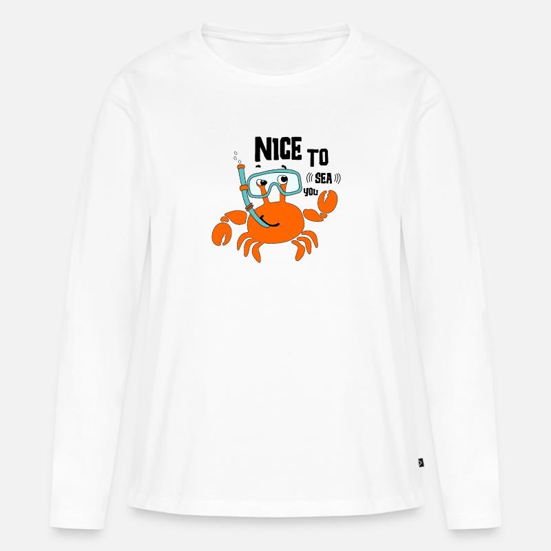 Krabbe - Frauen Premium Bio Langarmshirt - Weiß