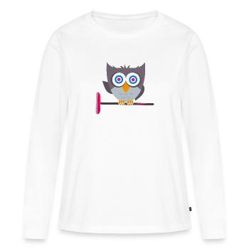 Curling Curling Stone Curling Hibou de curling - T-shirt manches longues Premium bio Femme - blanc - Devant - Julia (174cm)