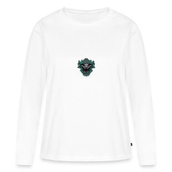 Roaring lion - Women's Premium Organic Long Sleeve Shirt - white - Front - Julia (174cm)