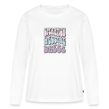 Robe Shopping Squad Opération Robe de mariée - T-shirt manches longues Premium bio Femme - blanc - Devant - Julia (174cm)