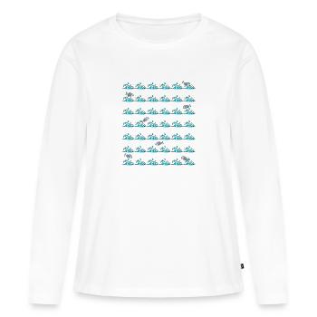 flots - T-shirt manches longues Premium bio Femme - blanc - Devant - Julia (174cm)