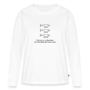 Schulterschluss der Vielfalt - Frauen Premium Bio Langarmshirt - Weiß - Vorne - Julia (174cm)