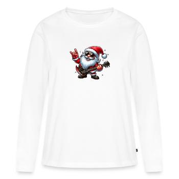 Santa Rock 2 - Women's Premium Organic Long Sleeve Shirt - white - Front - Julia (174cm)