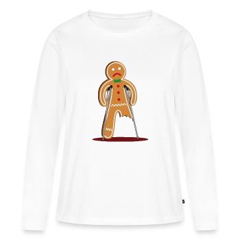 Verletzter Lebkuchenann (rot) - Frauen Premium Bio Langarmshirt - Weiß - Vorne - Julia (174cm)