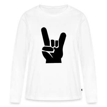 rock n roll - T-shirt manches longues Premium bio Femme - blanc - Devant - Julia (174cm)