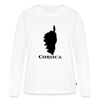 corsica île carte - T-shirt manches longues Premium bio Femme - blanc - Devant - Julia (174cm)
