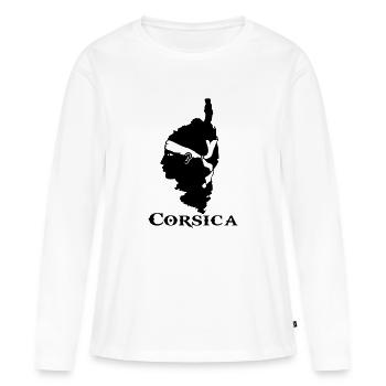 corsica île corse - T-shirt manches longues Premium bio Femme - blanc - Devant - Julia (174cm)