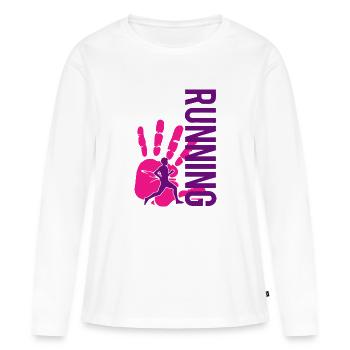 triathlon Running - Frauen Premium Bio Langarmshirt - Weiß - Vorne - Julia (174cm)
