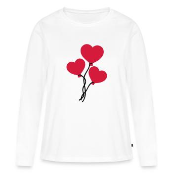 Ballon - T-shirt manches longues Premium bio Femme - blanc - Devant - Julia (174cm)