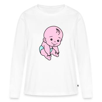 Bébé - T-shirt manches longues Premium bio Femme - blanc - Devant - Julia (174cm)
