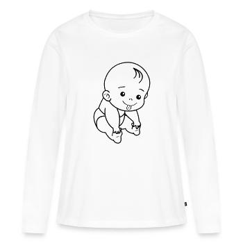 Bébé - T-shirt manches longues Premium bio Femme - blanc - Devant - Julia (174cm)