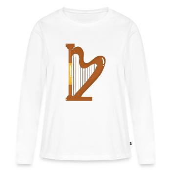 Harfe - Frauen Premium Bio Langarmshirt - Weiß - Vorne - Julia (174cm)