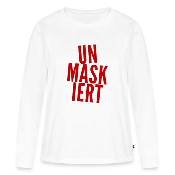 UN MASKED - Démasqué - Démasqué. NOUVEAU HIT! - T-shirt manches longues Premium bio Femme - blanc - Devant - Julia (174cm)
