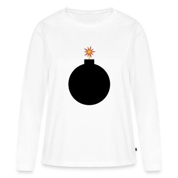 Bombe à Bobastisch - photo - T-shirt manches longues Premium bio Femme - blanc - Devant - Julia (174cm)
