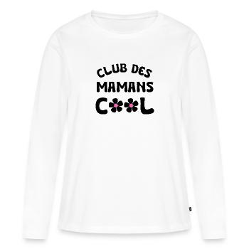 club des mamans cool - T-shirt manches longues Premium bio Femme - blanc - Devant - Julia (174cm)