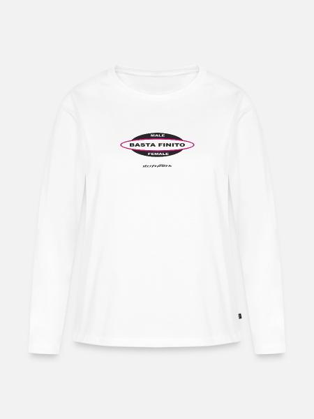 Driftpark - Basta Finito / rosa - Frauen Premium Bio Langarmshirt - Weiß