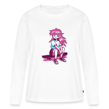 8bit SK8er GRL - T-shirt manches longues Premium bio Femme - blanc - Devant - Julia (174cm)