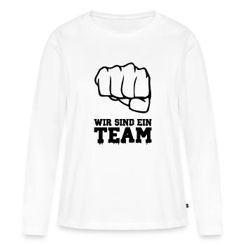 Nous sommes une équipe - T-shirt manches longues Premium bio Femme - blanc - Devant - Julia (174cm)