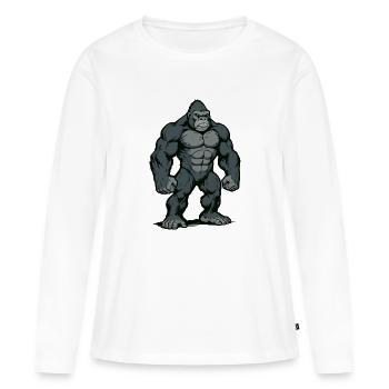 gorilla - Women's Premium Organic Long Sleeve Shirt - white - Front - Julia (174cm)