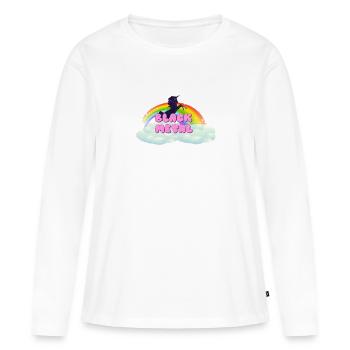 Black Metal Rainbow Unicorn - T-shirt manches longues Premium bio Femme - blanc - Devant - Julia (174cm)