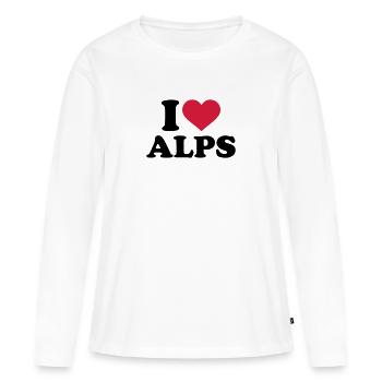 Alpen - Frauen Premium Bio Langarmshirt - Weiß - Vorne - Julia (174cm)
