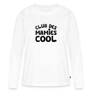 club des mamies cool - T-shirt manches longues Premium bio Femme - blanc - Devant - Julia (174cm)