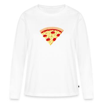 Pizza, ganz simpel. - Frauen Premium Bio Langarmshirt - Weiß - Vorne - Julia (174cm)