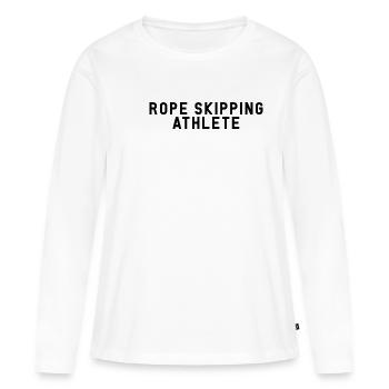ROPE SKIPPING ATHLETE - Frauen Premium Bio Langarmshirt - Weiß - Vorne - Julia (174cm)