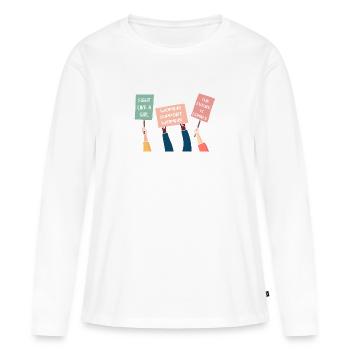 feminist protest - Frauen Premium Bio Langarmshirt - Weiß - Vorne - Julia (174cm)