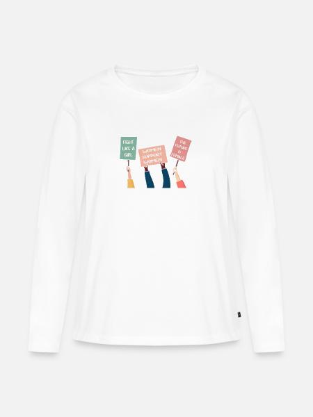 feminist protest - Women's Premium Organic Long Sleeve Shirt - white