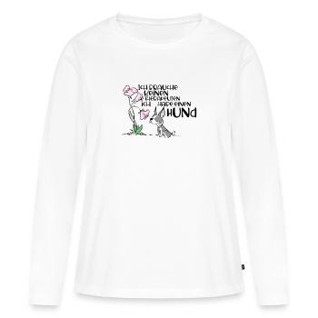 Ich brauche keinen Therapeuten - Frauen Premium Bio Langarmshirt - Weiß - Vorne - Julia (174cm)
