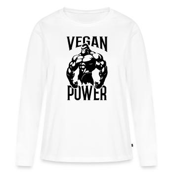 Gorilla Vegan Power - T-shirt manches longues Premium bio Femme - blanc - Devant - Julia (174cm)