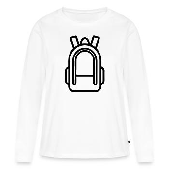 Sac à dos - T-shirt manches longues Premium bio Femme - blanc - Devant - Julia (174cm)