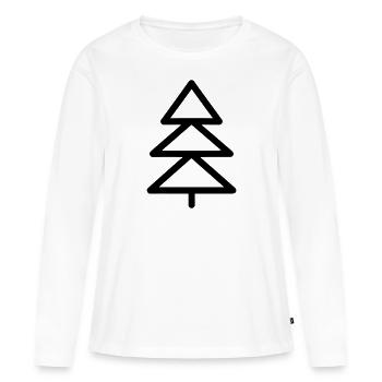 Sapin de Noël - T-shirt manches longues Premium bio Femme - blanc - Devant - Julia (174cm)