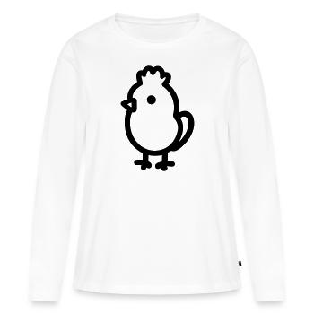 poussin - T-shirt manches longues Premium bio Femme - blanc - Devant - Julia (174cm)