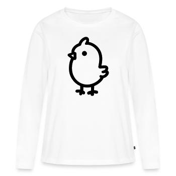poussin - T-shirt manches longues Premium bio Femme - blanc - Devant - Julia (174cm)