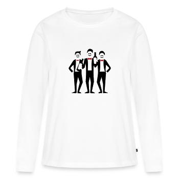 Enterrement de vie de garçon Crew Enterrement de vie de garçon - T-shirt manches longues Premium bio Femme - blanc - Devant - Julia (174cm)