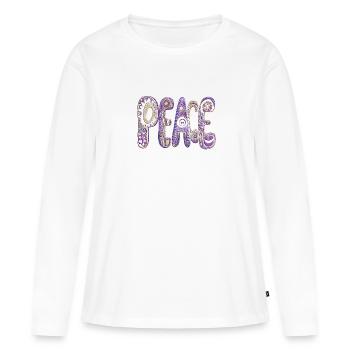 peace love power hippie - Women's Premium Organic Long Sleeve Shirt - white - Front - Julia (174cm)