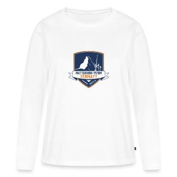 zermatt metterhorn ecusson - Women's Premium Organic Long Sleeve Shirt - white - Front - Julia (174cm)