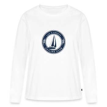 Voilier Lac d'Annecy - T-shirt manches longues Premium bio Femme - blanc - Devant - Julia (174cm)