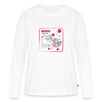 Sternzeichen Widder - Frauen Premium Bio Langarmshirt - Weiß - Vorne - Julia (174cm)