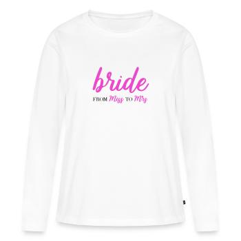 Mariée de miss à mme JGA Hen Party - T-shirt manches longues Premium bio Femme - blanc - Devant - Julia (174cm)