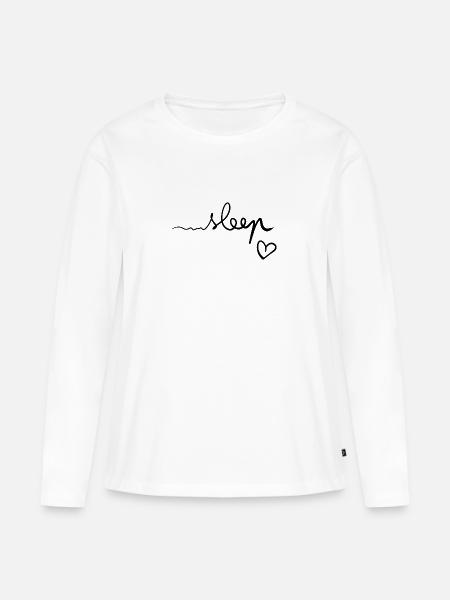schlafen herz - Frauen Premium Bio Langarmshirt - Weiß